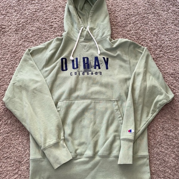 Ouray Colorado Champion Reverse Weave Hoodie Green Men Size Medium - Picture 2 of 5